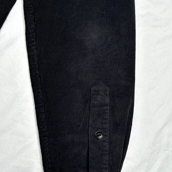 Buck Mason Corduroy Shirt Men's Medium Black Long Sleeve Front Pocket - Picture 9 of 11